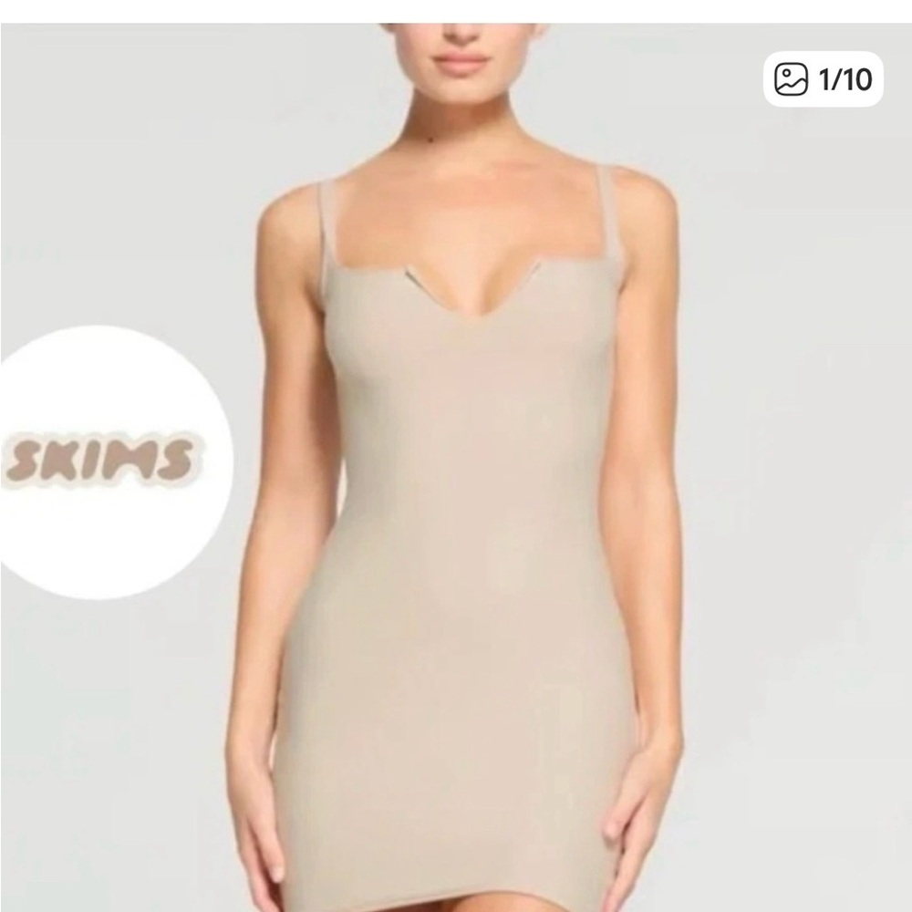 SKIMS Raw Edge Dress XS Stone